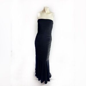 TADASHI Black Mesh Evening Gown Size L